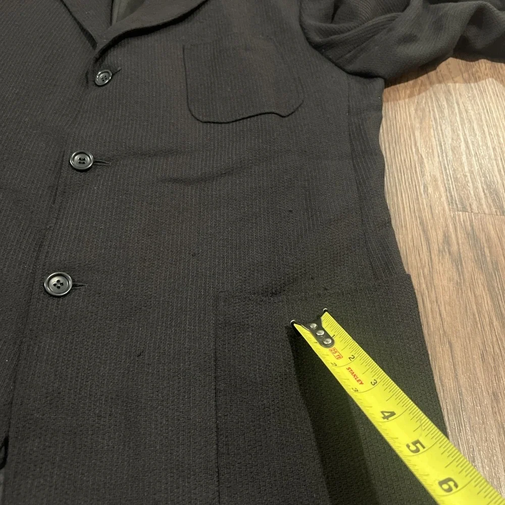 Canali Proposta Sport Coat Blazer Jacket 56L EU Waffle Knit Pure Wool In Black